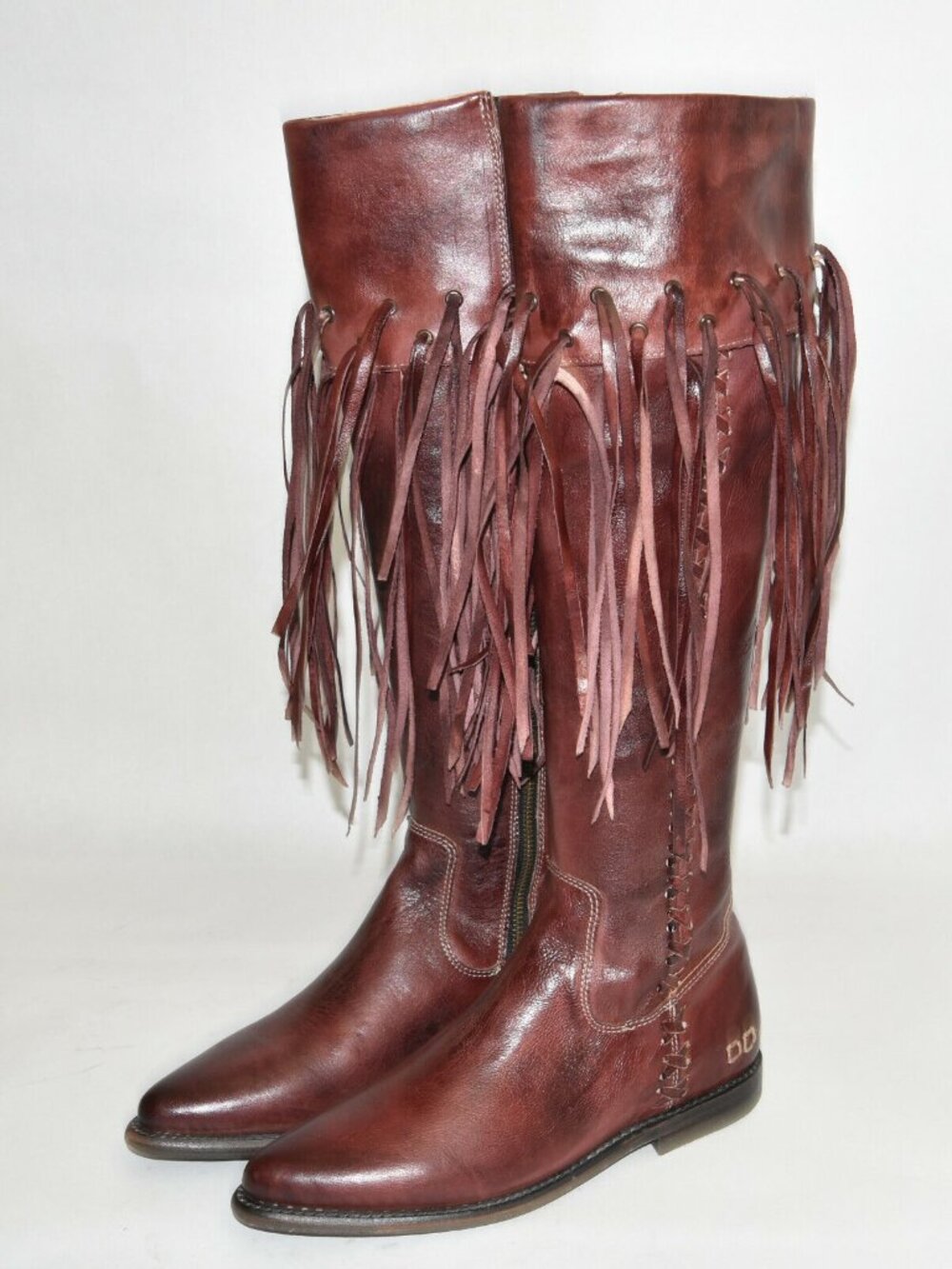 Bed Stu Scarlet "Hooplia" Fringed Knee Boots Worn Once, WITH The Box, size 8/9